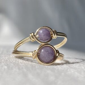 Lavender Jade Ring - Gold