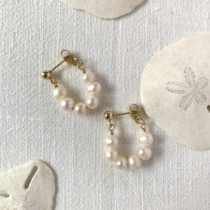 Pearl stud hoops