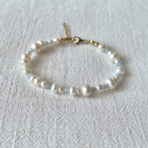 Mixed Pearl & Aquamarine Bracelet