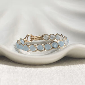 Aquamarine Braided Ring