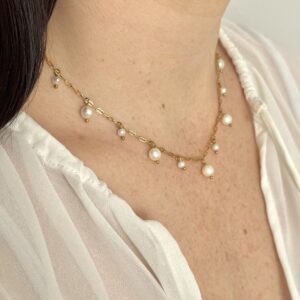 Mixed Pearl Charm Necklace