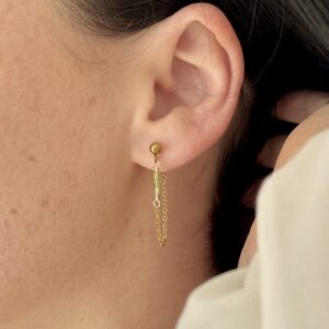 Peridot Chain Studs