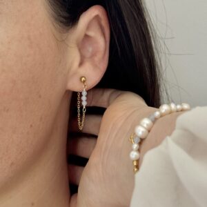 Aquamarine Chain Studs
